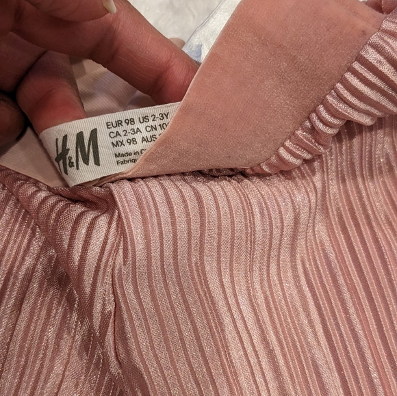 H&M plisse pink pants Girl 2-3 yr - Picture 2 of 4
